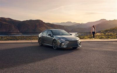 2025, toyota camry hybrid xse, 4k, عرض الجبهة, الخارج, رمادي تويوتا كامري, new toyota camry 2026, السيارات اليابانية, تويوتا كامري, تويوتا