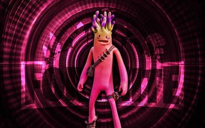الوردي جيلي فورنيت, 4k, الخلفية الحلزونية الأرجواني, فورتنايت, مبدع, جلد الجيلي الوردي, جلد فورنيت الوردي جيلي, الوردي جيلي, شخصيات fortnite