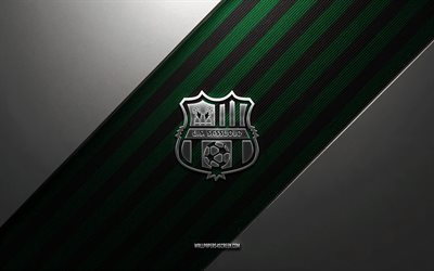 logotipo sassuolo dos eua, 4k, antecedentes de aço, clube de futebol italiano, linhas pretas verdes, emblema sassuolo dos eua, serie a, futebol, eua sassuolo, itália, logotipo de metal sassuolo nos eua, us sassuolo crest, sassuolo