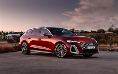 audi s5 avant tfsi quattro, 4k, atardecer, 2025 autos, b10, audi s5 avant, farolas, audi s5 red avant, 2025 audi s5 avant, autos alemanes, audi