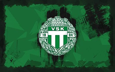 vasteras sk grunge logo, 4k, supettan, fond grunge vert, football, vasteras sk emblem, logo vasteras sk, vateras sk, club de football suédois, vasteras fc
