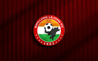 4k, shillong lajong fc 3d logotipo, i league, fondo 3d rojo, fútbol, shillong lajong fc emblema, logotipo de shillong lajong fc, shillong lajong fc, fútbol americano, club de fútbol indio, shillong lajong