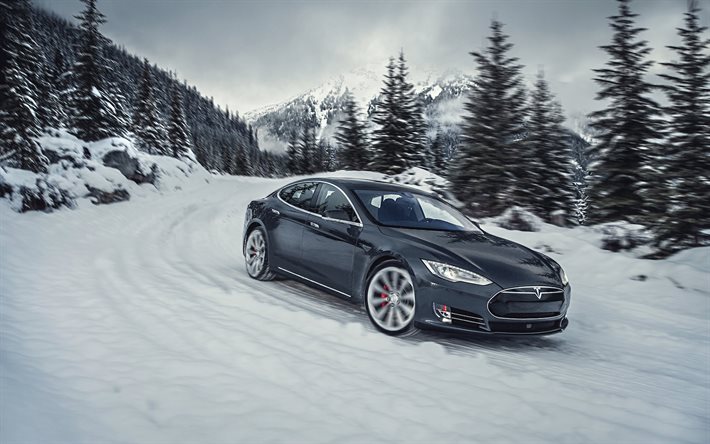 tesla, 2015, winter, electric cars
