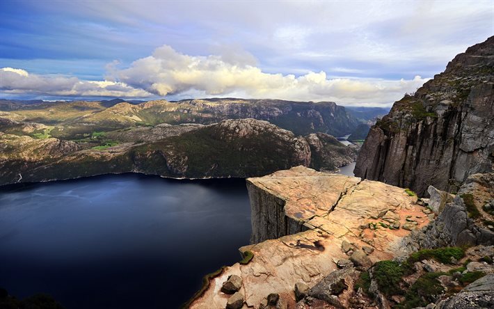 noruega, preikestolen, montanhas, preikestolen preikestolen, rock