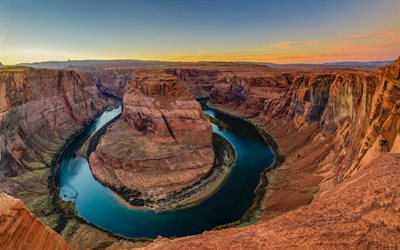 arizona, colorado, horseshoe bend, rock, the bend of the river, usa