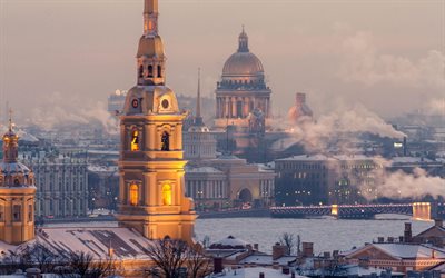 冬, サンクトペテルブルク, 血の上の救世主教会と夏の庭園, ピーター, ロシア