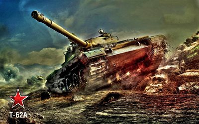 tank -, spiel -, t-62a, world of tanks, hdr