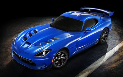 2015, coches deportivos, dodge viper, azul, dodge, el viper