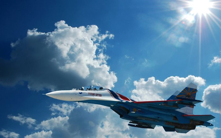 el cielo, su-27, caza sukhoi su-27
