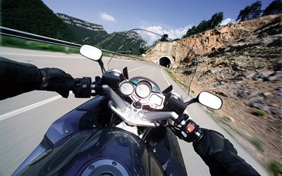 velocità, biker, la ruota, il tunnel