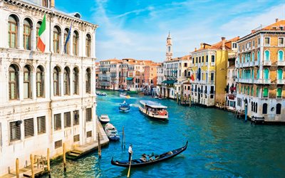 italia, venezia, barche, canali, casa