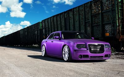 purple, chrysler 300, 2015, vossen wheels, tuning