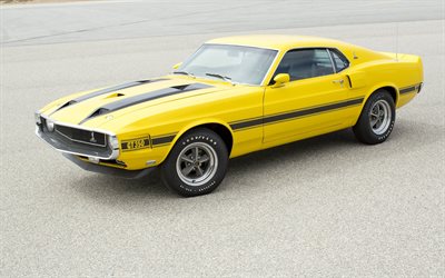 shelby gt350, 1969, musculoso, carros retrô, shelby