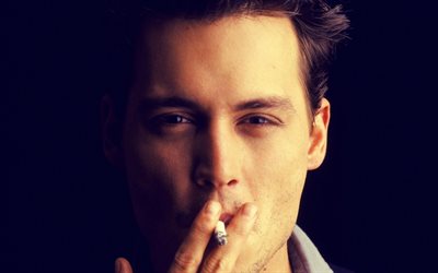 johnny depp, actor, celebrity, cigarette smoke, photo