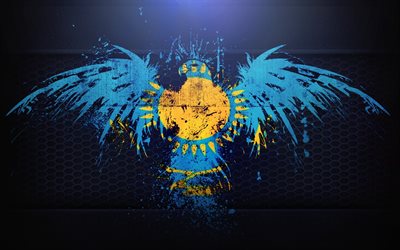 la bandera de kazajstán, el águila, el creativo, el simbolismo