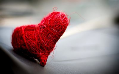 heart, thread, love