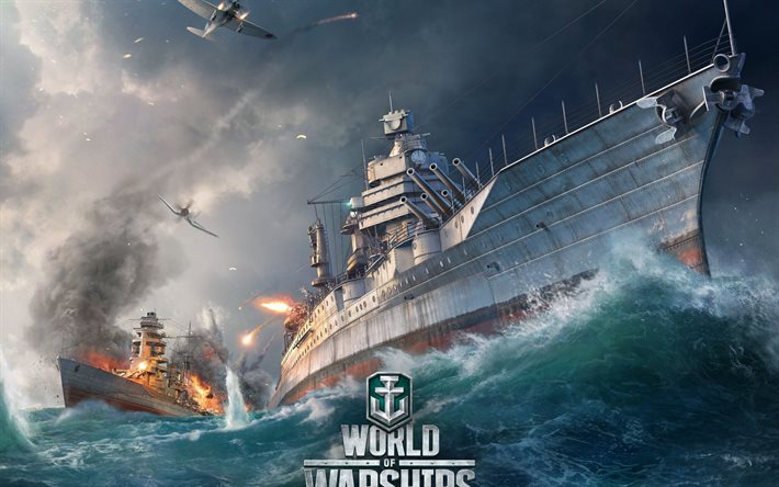 battaglia in mare, mondo di navi da guerra, navi