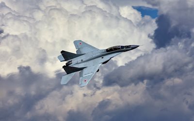 mig-29, clouds, the mig-29, fighter, flight