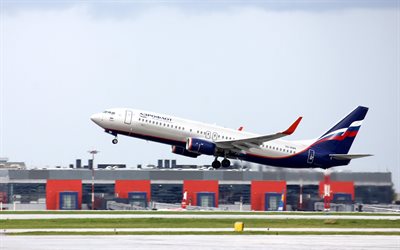 las aeronaves de pasajeros, boeing 737-800 de aeroflot, boeing, aeropuerto