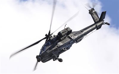helicóptero de combate, vôo, apache