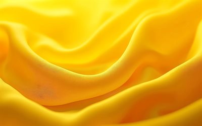 4k, textura de seda amarela, ondas de tecido, texturas de tecido, texturas de seda onduladas, fundos de tecido amarelo, texturas de seda, tecido de cetim amarelo, fundo de seda amarelo, tecido de seda amarelo, texturas de cetim