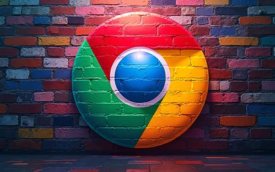 4k, Google Chrome graffiti logo, street art, creative, colorful brickwall, internet browsers, brands, Google Chrome colorful logo, artwork, Google Chrome logo, Google Chrome