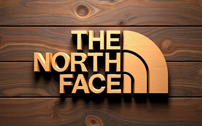 4k, The North Face wooden logo, artwork, 3D art, wooden backgrounds, The North Face 3D logo, creative, The North Face logo, fashion brands, The North Face