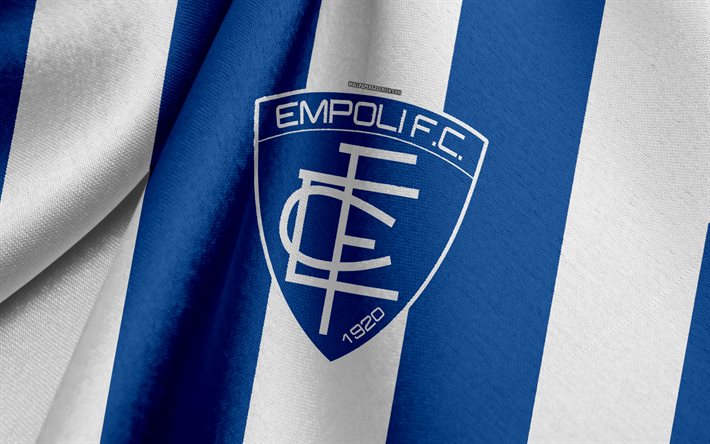 El Empoli FC, equipo de fútbol italiano, azul, blanco, la bandera, el escudo, el tejido, la textura, el logotipo de la Serie a italiana, Empoli, Italia, el fútbol