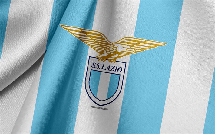 SS Lazio, equipo de fútbol italiano, blanco, azul, bandera, emblema, el tejido, la textura, el logotipo de la Serie a italiana, Roma, Italia, el fútbol, el Lazio FC
