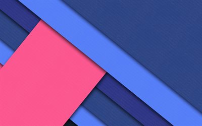 material-design, rosa und blau, geometrische formen, lutscher, dreiecke, kreative, streifen, geometrie, blauer hintergrund