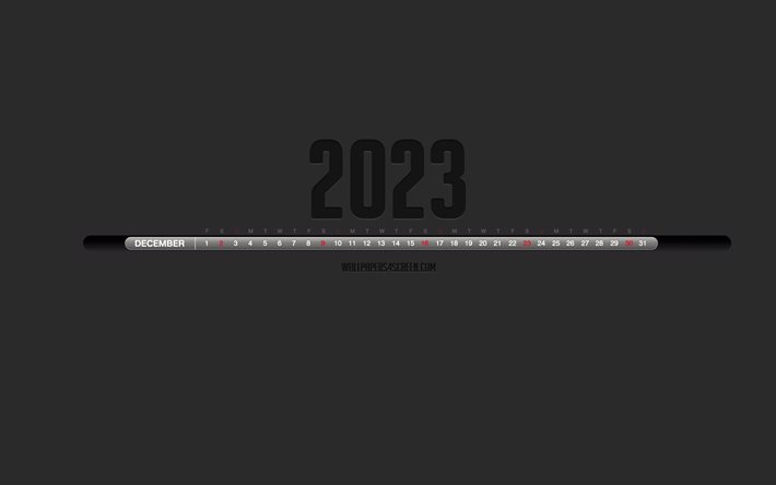 2023年12月のカレンダー, 灰色の背景, タイムラインのインフォグラフィック, 2023年カレンダー, 12月, 2023年のコンセプト, 線画