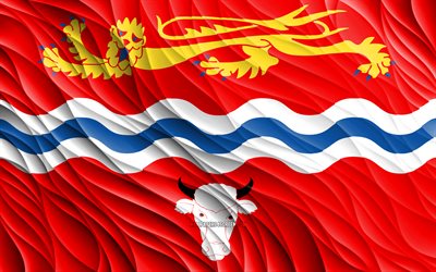 bandeira de herefordshire, 4k, bandeiras 3d de seda, condados da inglaterra, dia de herefordshire, ondas de tecido 3d, bandeiras onduladas de seda, condados ingleses, herefordshire, inglaterra