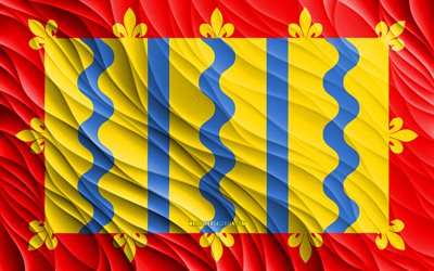 イーリー島の旗, 4k, 絹の 3d フラグ, イングランドの郡, イーリー島の日, 3dファブリックウェーブ, 絹の波状の旗, 英語の郡, イーリー島, イングランド