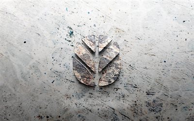 logótipo da new holland em pedra, 4k, fundo de pedra, logo 3d da new holland, marcas, criativo, logotipo da new holland, arte grunge, nova holanda