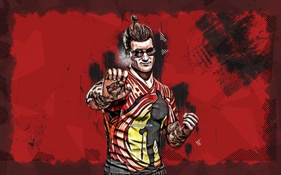 Kombat Cup Johnny Cage, 4k, grunge art, Mortal Kombat Mobile, creative, MKM, Mortal Kombat, MK Mobile, red grunge background, Mortal Kombat X, Kombat Cup Johnny Cage Mortal Kombat