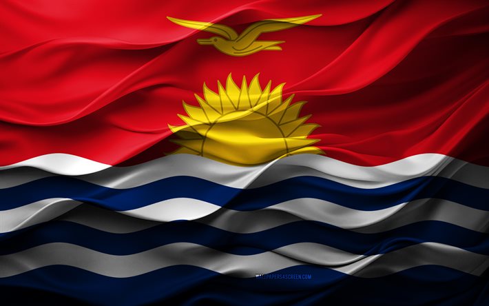 4k, flagge von kiribati, ozeanienländer, 3d kiribati flag, ozeanien, kiribati flag, 3d  textur, tag von kiribati, nationale symbole, 3d  kunst, kiribati