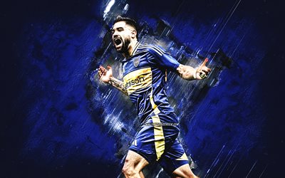 milton giménez, jóvenes de boca, jugador de fútbol argentino, fondo de piedra azul, arte grune, argentina, fútbol americano