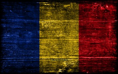 رومانيا العلم الخشبي, 4k, أعلام الجرونج الخشبية, الدول الأوروبية, علم رومانيا, يوم رومانيا, أوروبا, العلم الروماني, رومانيا, الرموز الوطنية الرومانية