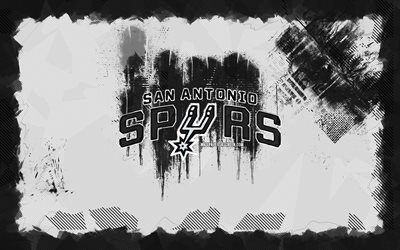 logotipo de san antonio spurs grunge, 4k, nba, fondo grune blanco, baloncesto, emblema de san antonio spurs, logotipo de san antonio spurs, equipo de baloncesto estadounidense, san antonio spurs
