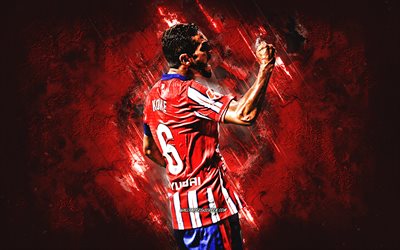 çukur, atletico madrid, ispanyol futbolcu, kırmızı taş arka plan, grunge art, la liga, ispanya, futbol, jorge resurreccion merodio