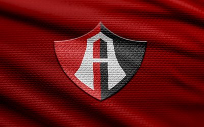 logotipo de tela atlas fc, 4k, fondo de tela roja, liga mx, bokeh, fútbol, logotipo de atlas fc, fútbol americano, atlas fc emblema, atlas fc, club de fútbol mexicano, fc atlas