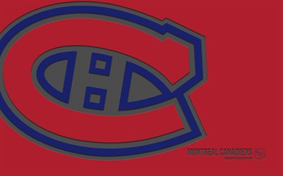logo di montreal canadiens, 4k, background bordeaux, art di carbonio, emblema di montreal canadiens, american hockey club, nhl, usa, montreal canadiens, hockey