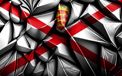 bandera de jersey, 4k, textura creativa 3d, jersey 3d flag, europa, arte 3d, jersey, bandera de países europeos
