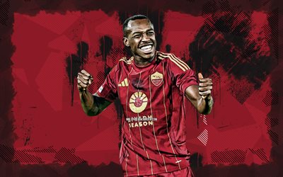 4k, saud abdulhamid, sfondo del grunge viola, come rom, serie a, calciatori sauditi, saud abdulhamid 4k, roma fc, calcio, saud abdulhamid roma