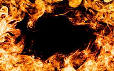 feuerflammenrahmen, 4k, feuerrahmen, brennrahmen, feuerflammen, feuer, rahmen wirh feuer