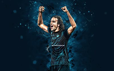 matteo guendouzi, 4k, luci al neon blu, lazio fc, serie a, calciatori francesi, matteo guendouzi 4k, calcio, ss lazio, matteo guendouzi lazio