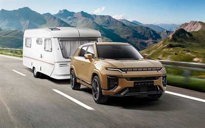 4k, kgm actyon, reisekonzepte, 2025 autos, wohnmobil, eu spec, brown kgm actyon, 2025 kgm actyon, koreanische autos, kgm