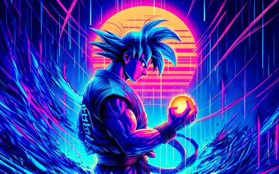 Son Goku, 4k, Dragon Ball, abstract art, Dragon Ball characters, Japanese manga, Dragon Ball Super, DBS characters, Son Goku DBS