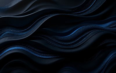 fondo elegante de ondas azul oscuro, ondas azul oscuro con vetas plateadas, fondo de ondas azules 3d, fondo de ondas azul oscuro, fondo de ondas 3d