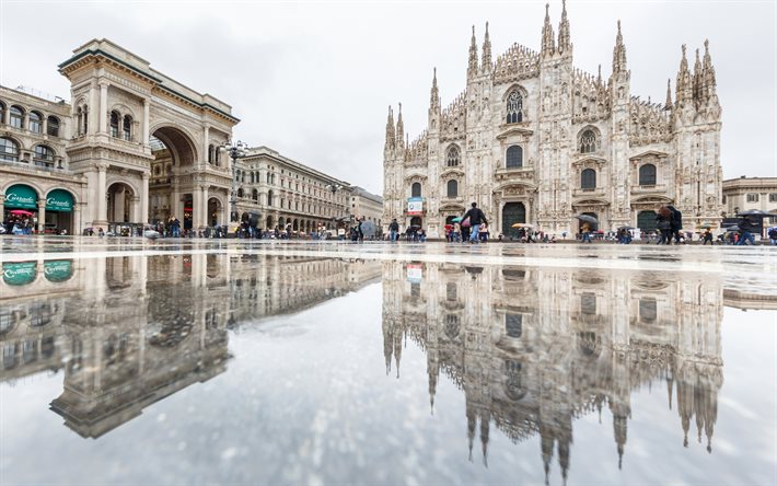 Duomo Katedrali, Milan, İtalya, alan, insanlar, turizm, İtalya yerlerinden